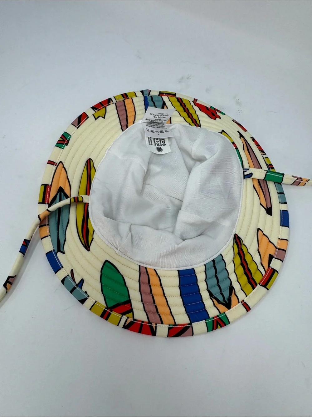 Hanna Andersson Surfs Up Toddler‎ Sun Hat Wide Brim Tie Strap XS